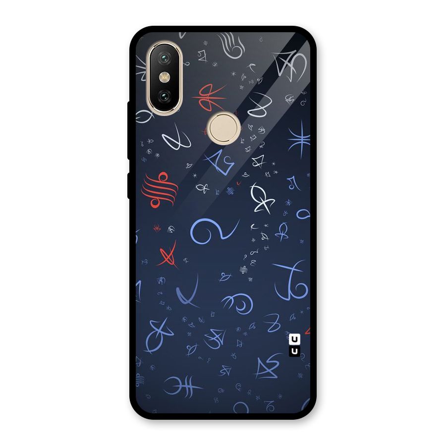 Blue Symbols Glass Back Case for Redmi A2