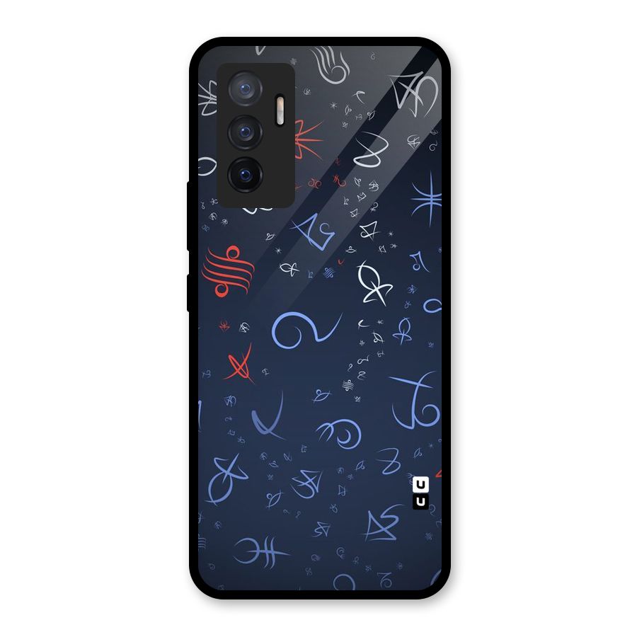 Blue Symbols Glass Back Case for Vivo V23e