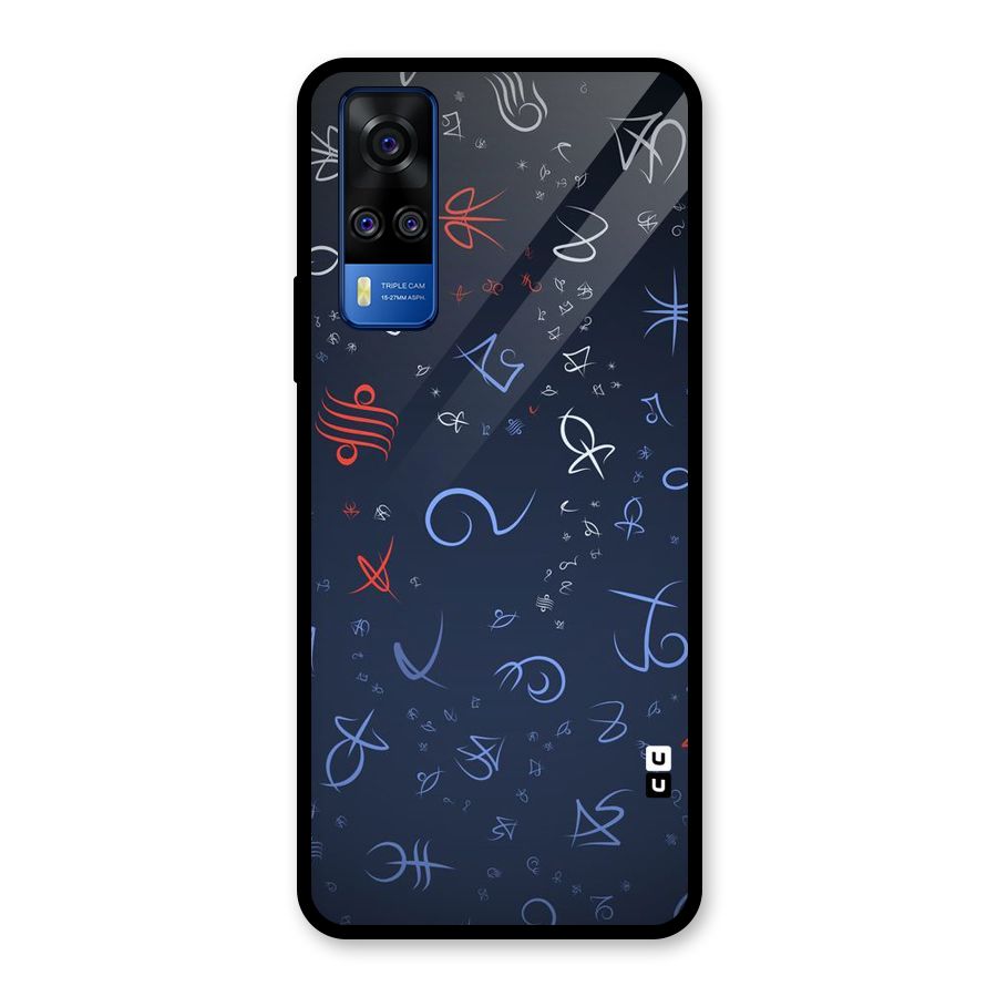 Blue Symbols Glass Back Case for Vivo Y31