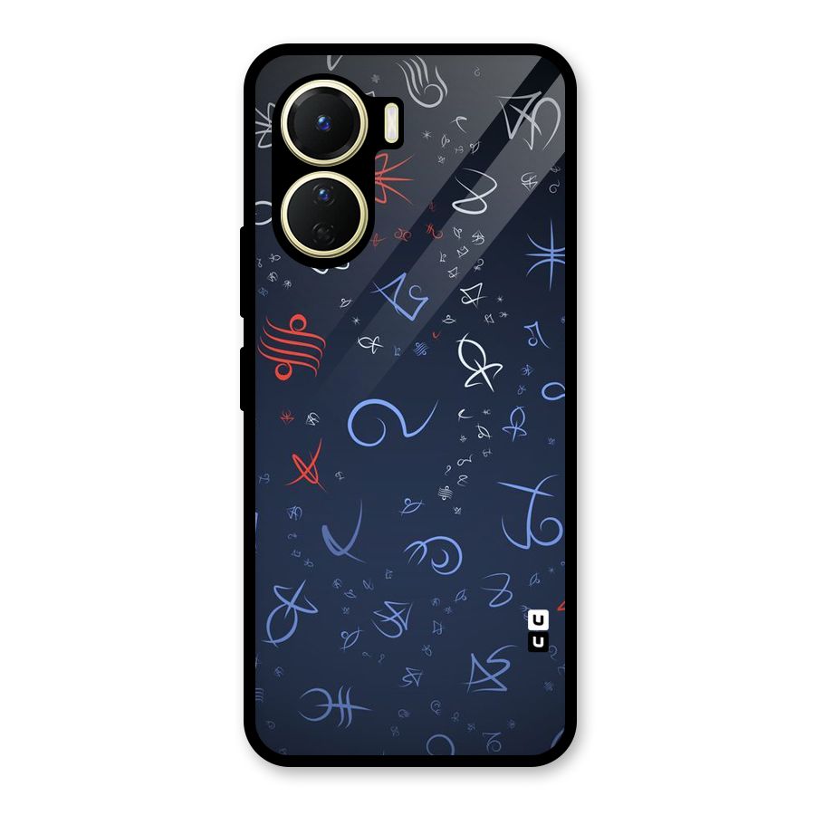 Blue Symbols Glass Back Case for Vivo Y56