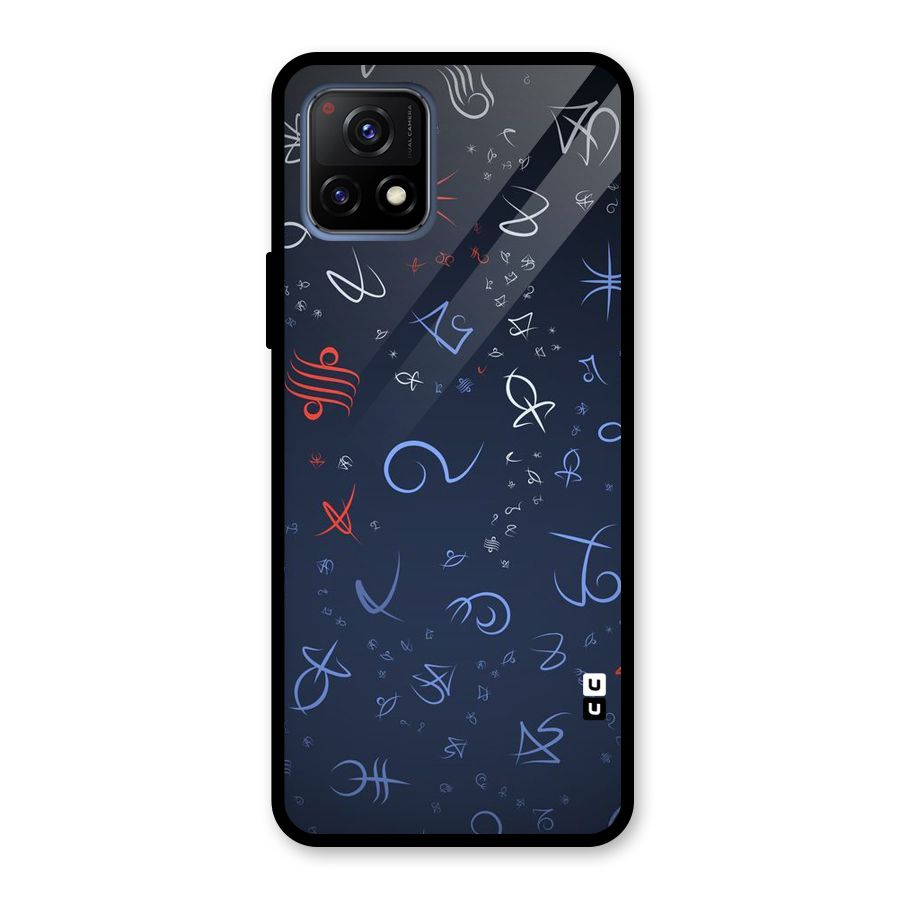 Blue Symbols Glass Back Case for Vivo Y72 5G