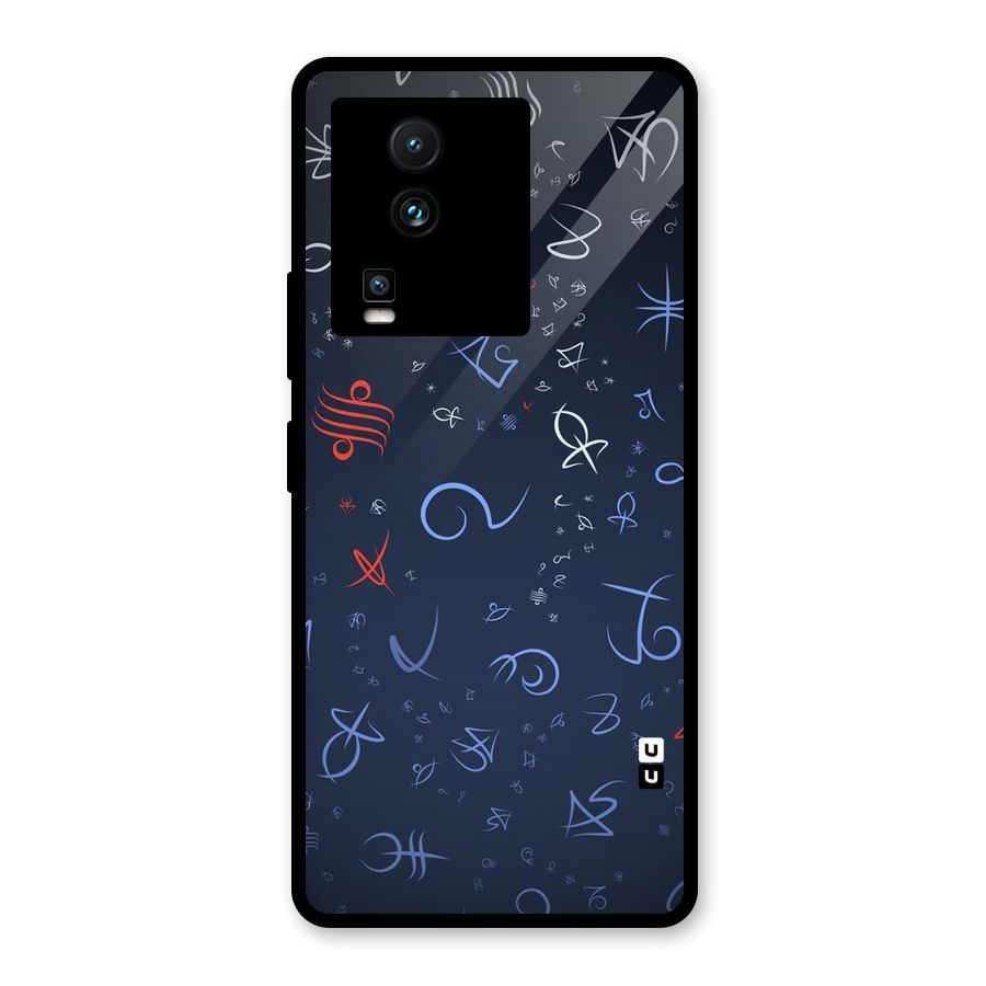 Blue Symbols Glass Back Case for Vivo iQOO Neo 7