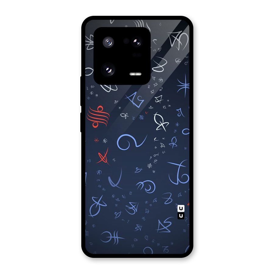 Blue Symbols Glass Back Case for Xiaomi 13 Pro