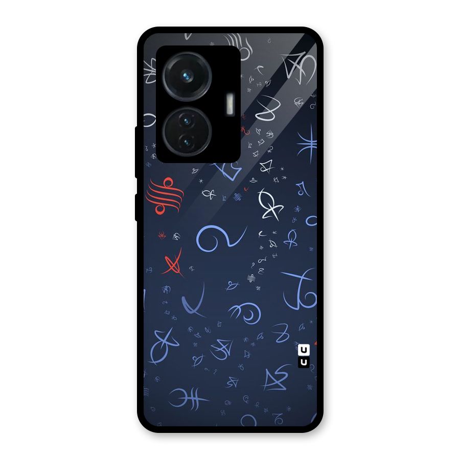 Blue Symbols Glass Back Case for iQOO Z6 44W