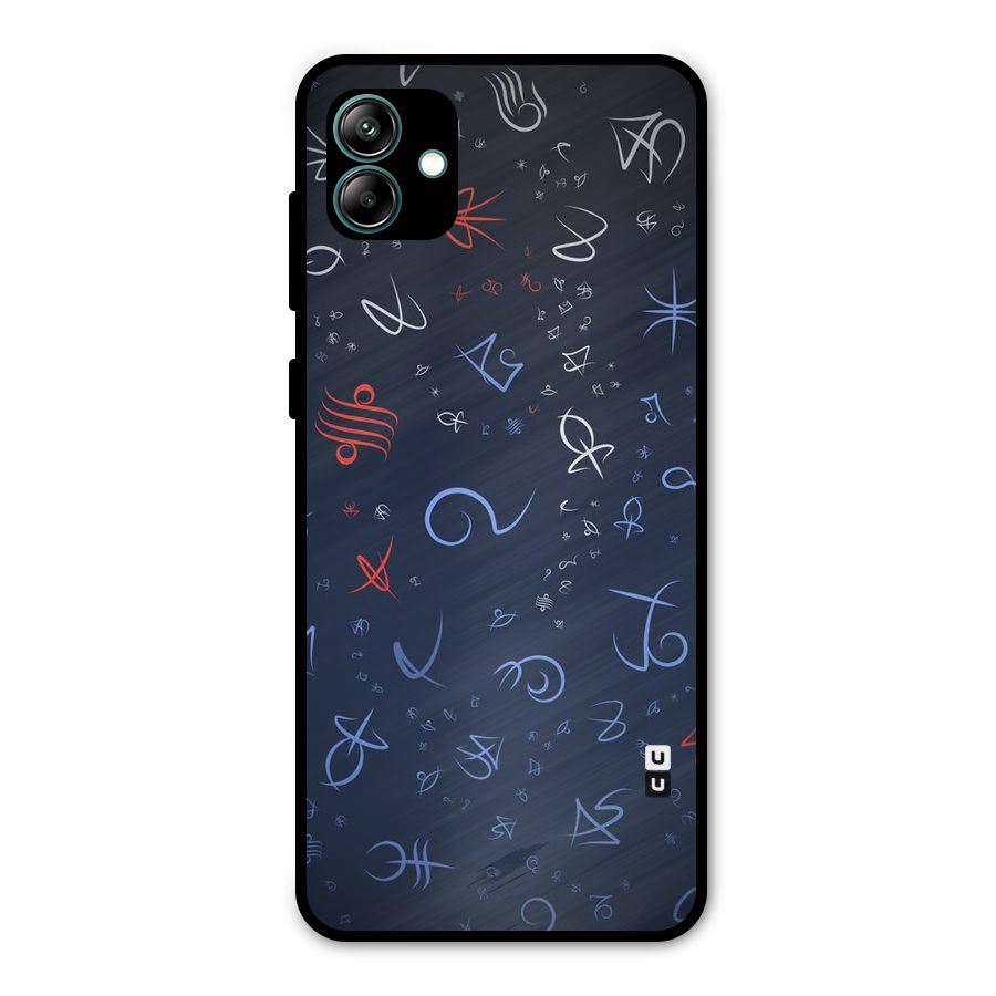 Blue Symbols Metal Back Case for Galaxy A04