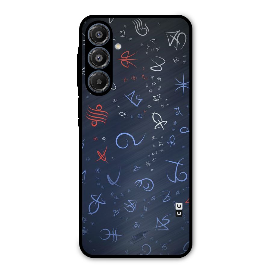 Blue Symbols Metal Back Case for Galaxy A16 5G