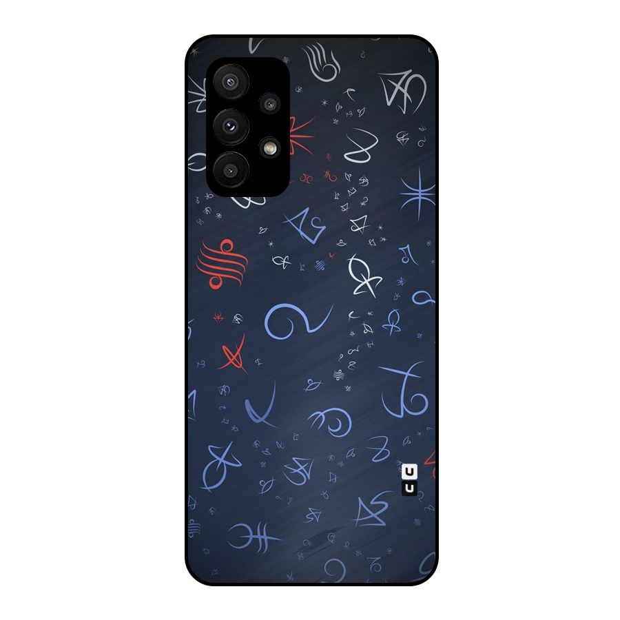 Blue Symbols Metal Back Case for Galaxy A23