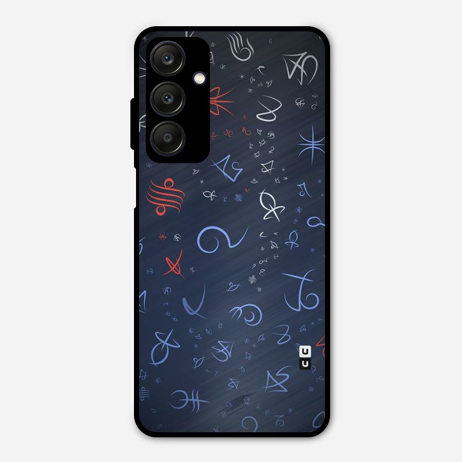 Blue Symbols Metal Back Case for Galaxy A25 5G