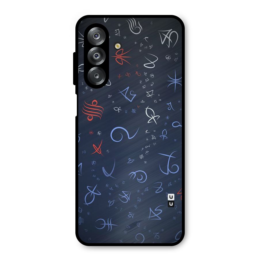Blue Symbols Metal Back Case for Galaxy A26