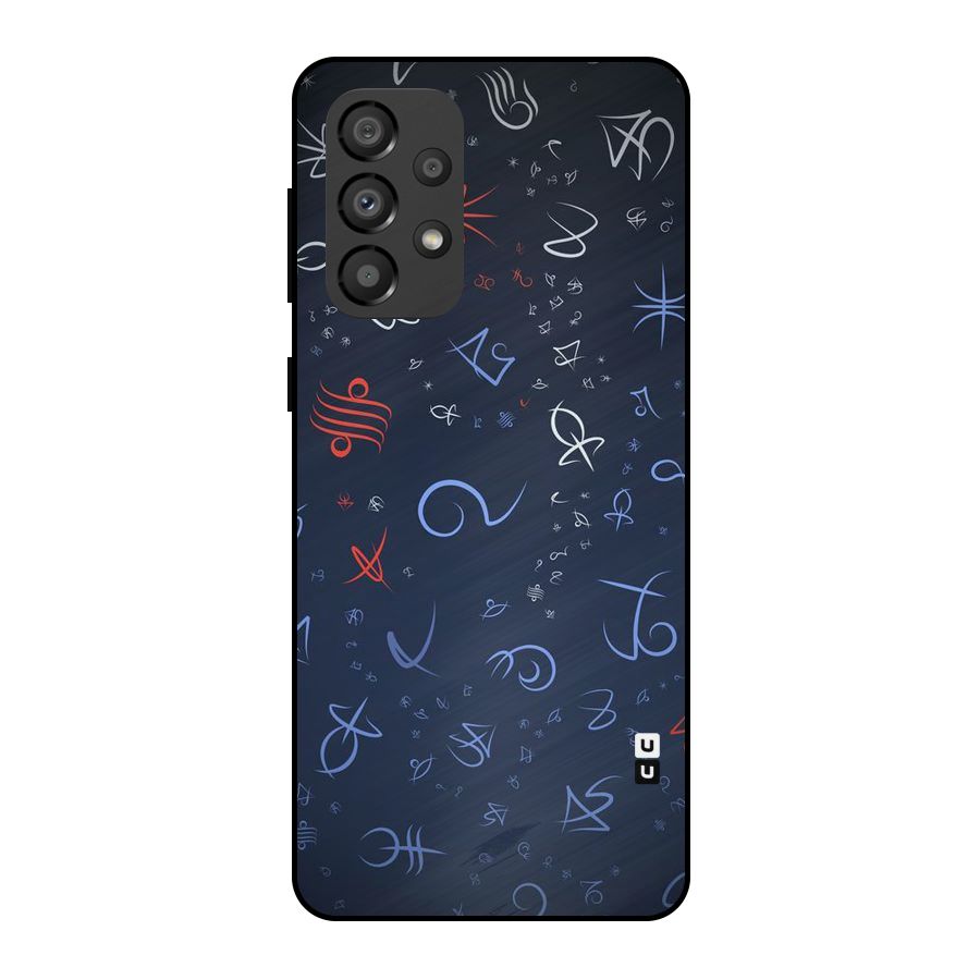 Blue Symbols Metal Back Case for Galaxy A33 5G