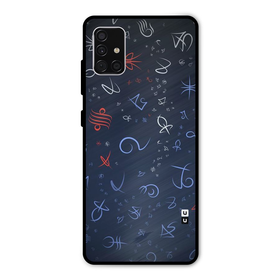 Blue Symbols Metal Back Case for Galaxy A51
