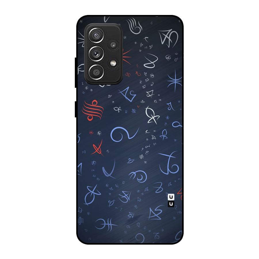 Blue Symbols Metal Back Case for Galaxy A52