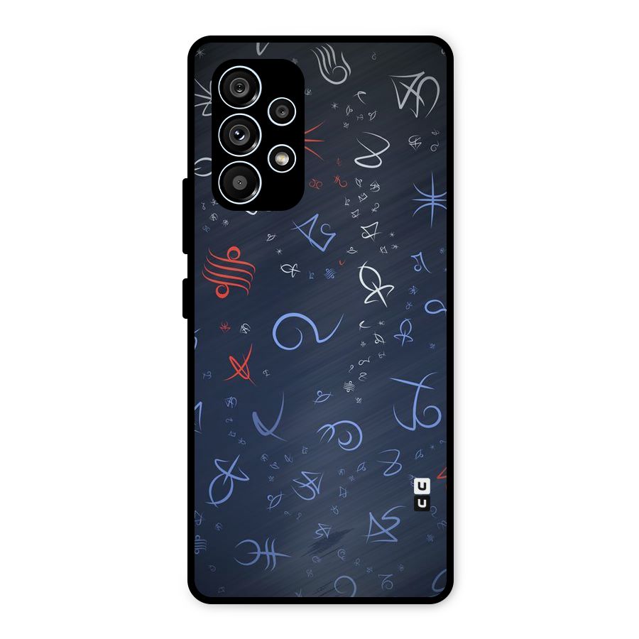 Blue Symbols Metal Back Case for Galaxy A53 5G