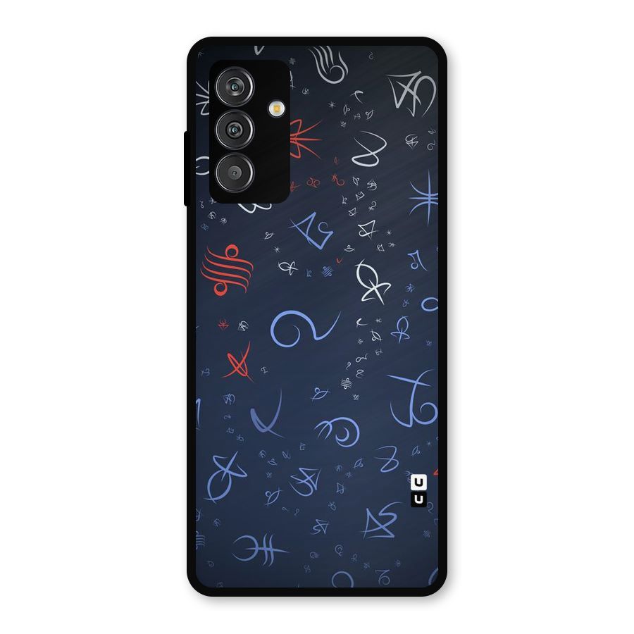 Blue Symbols Metal Back Case for Galaxy F13