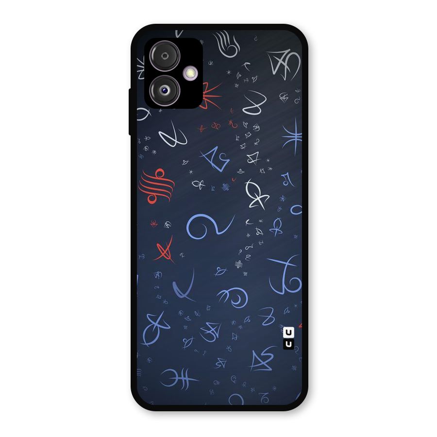 Blue Symbols Metal Back Case for Galaxy F14