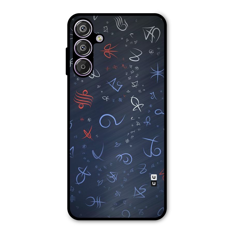 Blue Symbols Metal Back Case for Galaxy M15