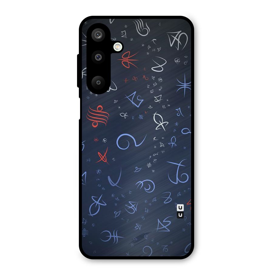 Blue Symbols Metal Back Case for Galaxy M16