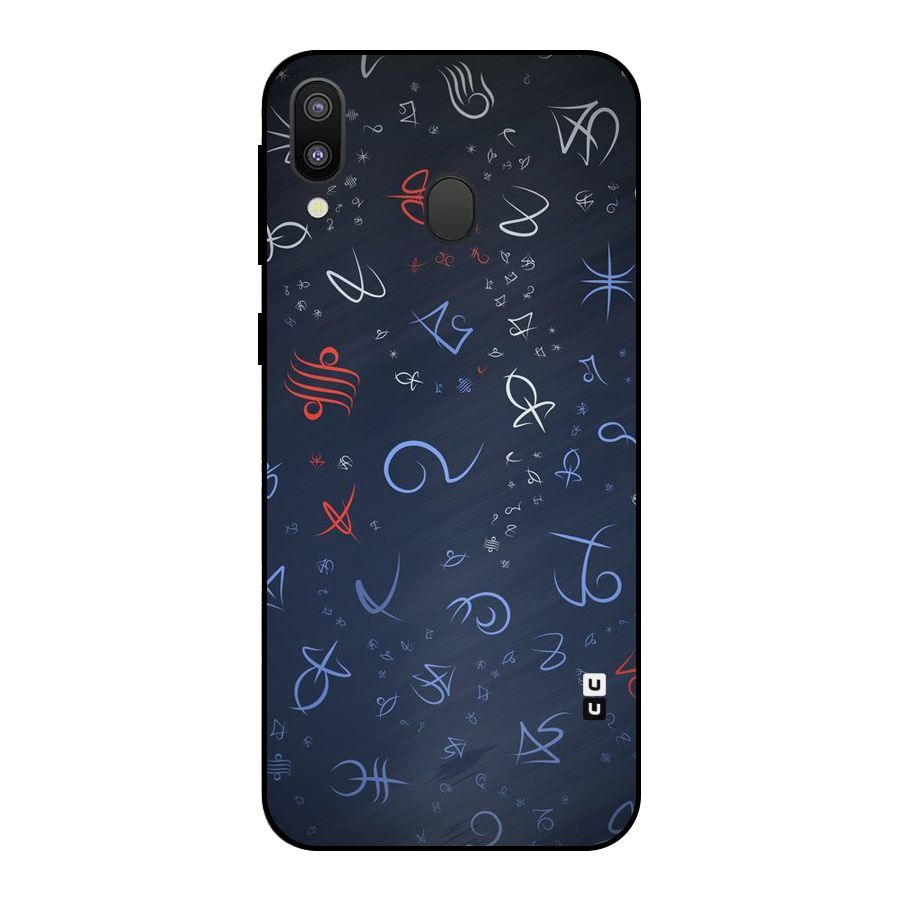 Blue Symbols Metal Back Case for Galaxy M20