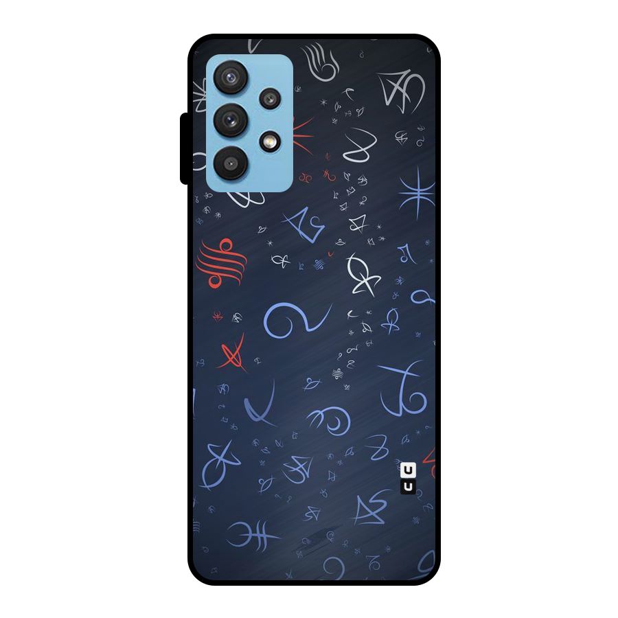 Blue Symbols Metal Back Case for Galaxy M32 5G
