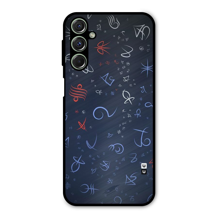 Blue Symbols Metal Back Case for Galaxy M34
