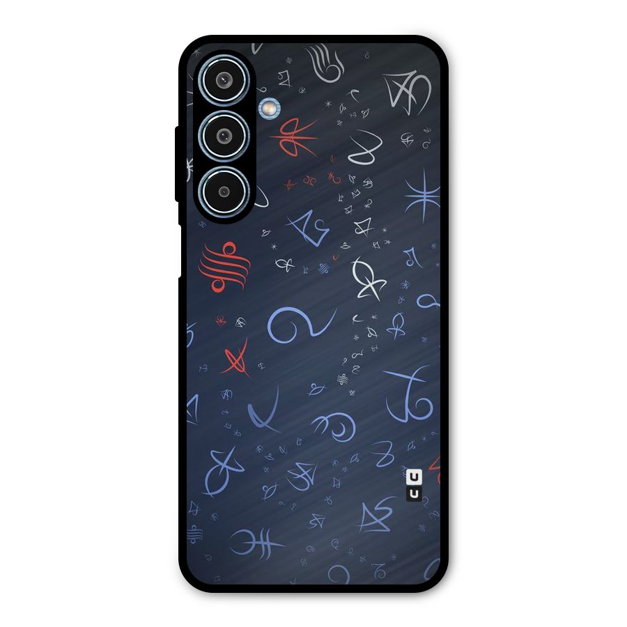 Blue Symbols Metal Back Case for Galaxy M35