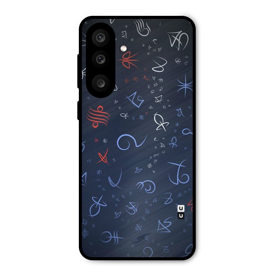 Blue Symbols Metal Back Case for Galaxy M56