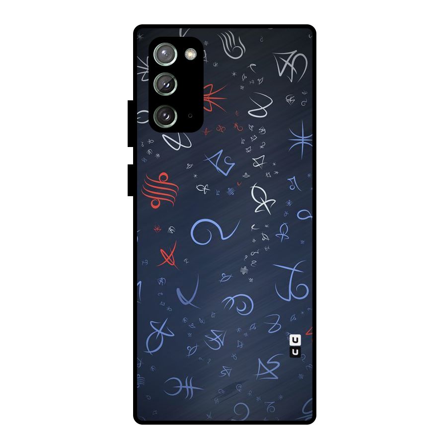 Blue Symbols Metal Back Case for Galaxy Note 20