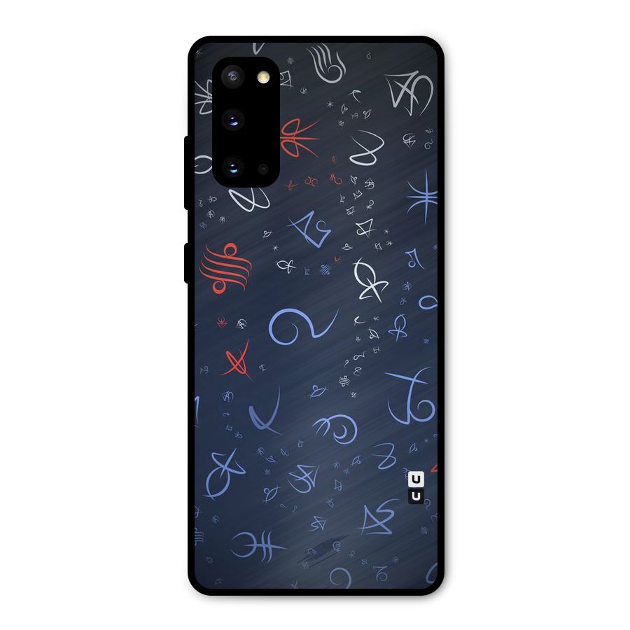 Blue Symbols Metal Back Case for Galaxy S20