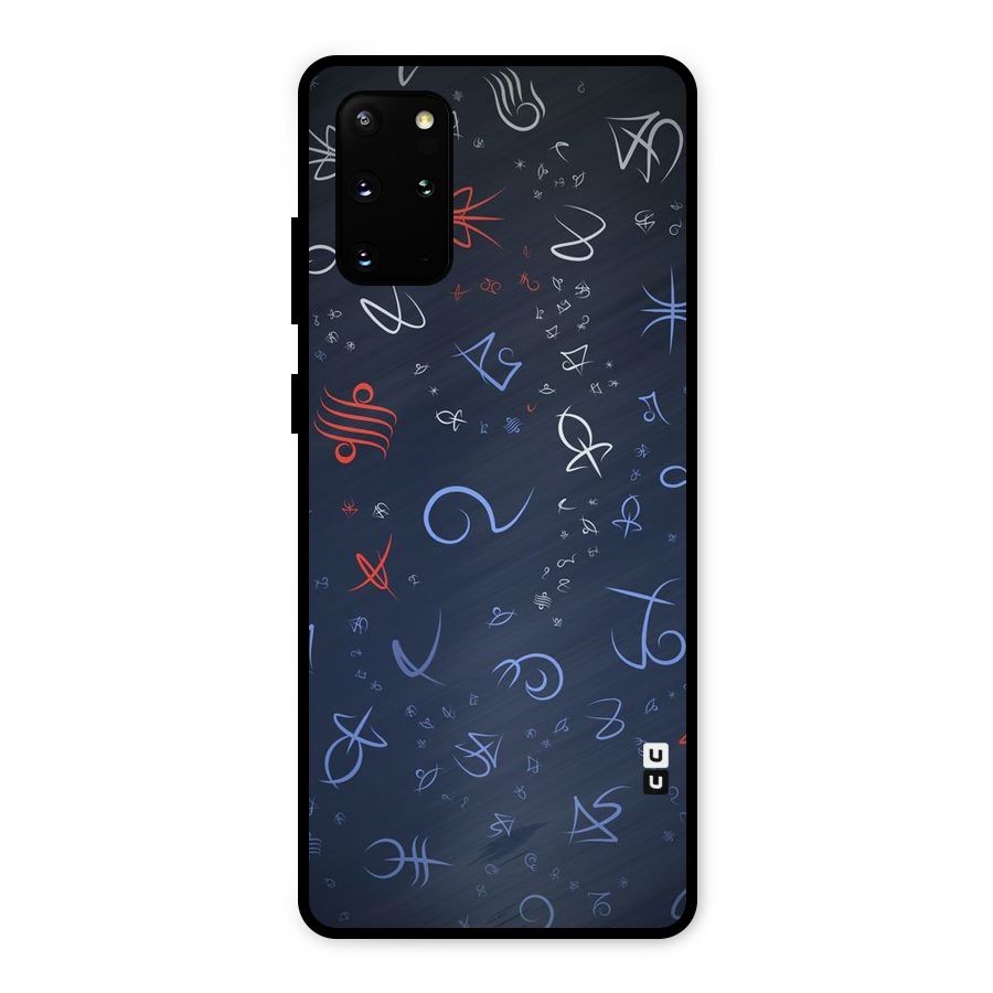 Blue Symbols Metal Back Case for Galaxy S20 Plus