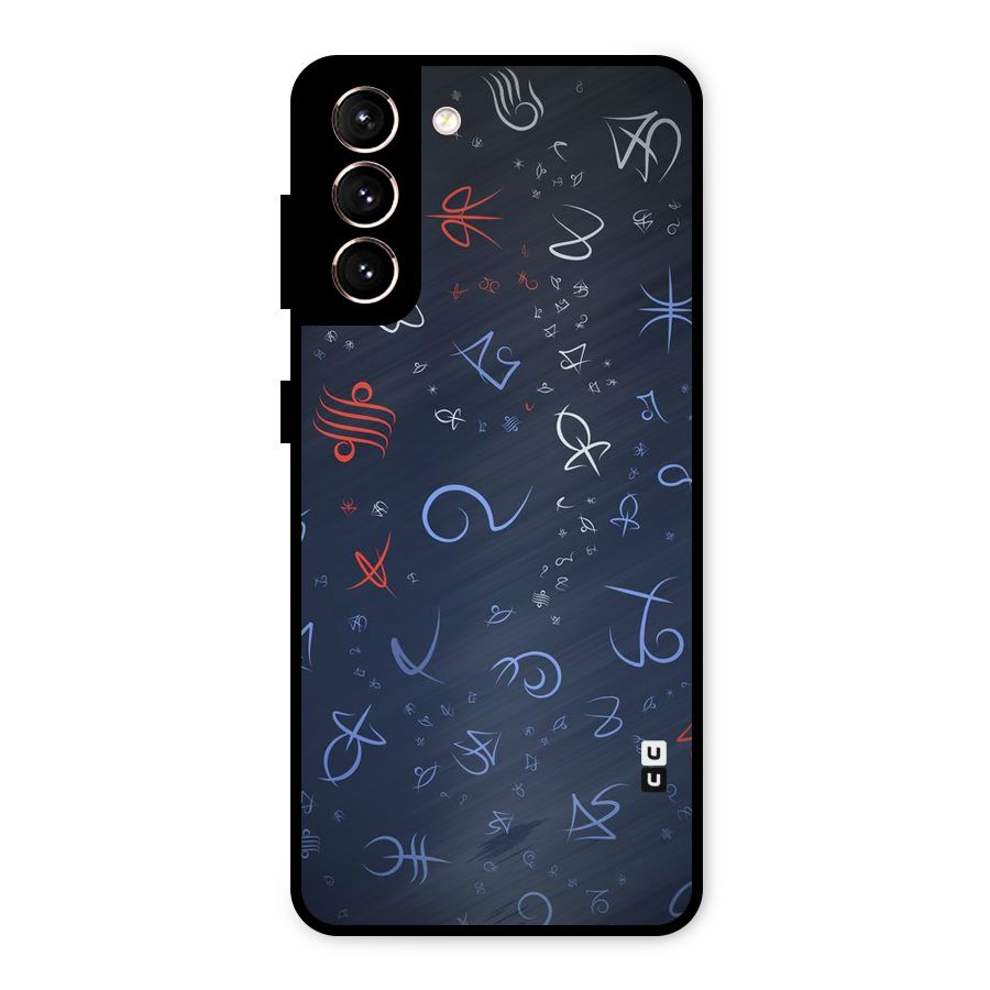 Blue Symbols Metal Back Case for Galaxy S21 5G