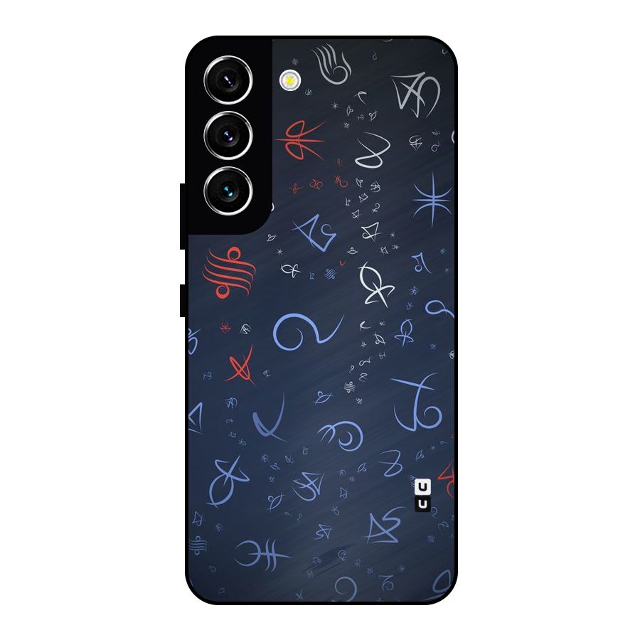 Blue Symbols Metal Back Case for Galaxy S22 5G