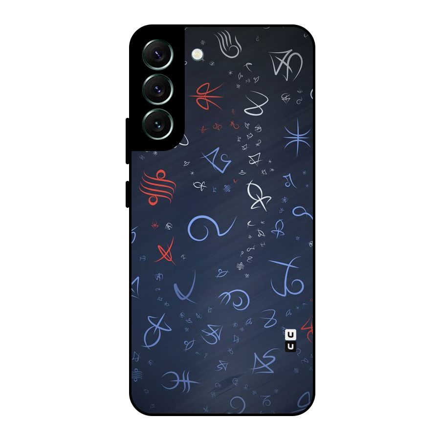 Blue Symbols Metal Back Case for Galaxy S22 Plus 5G