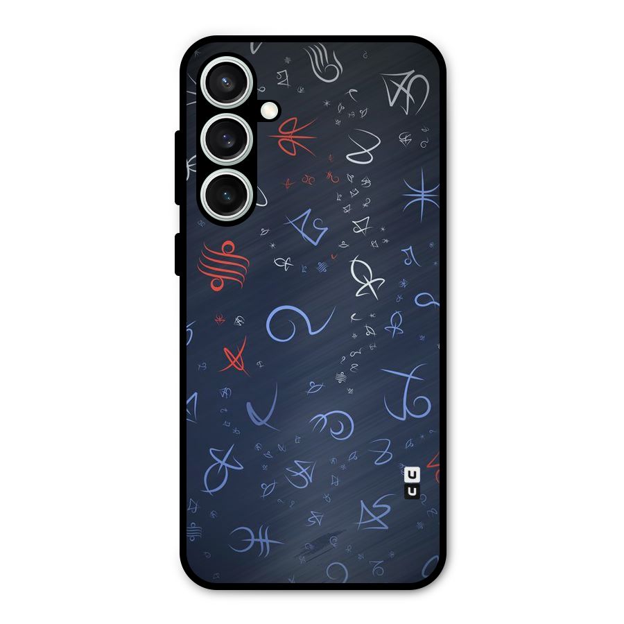 Blue Symbols Metal Back Case for Galaxy S23 FE