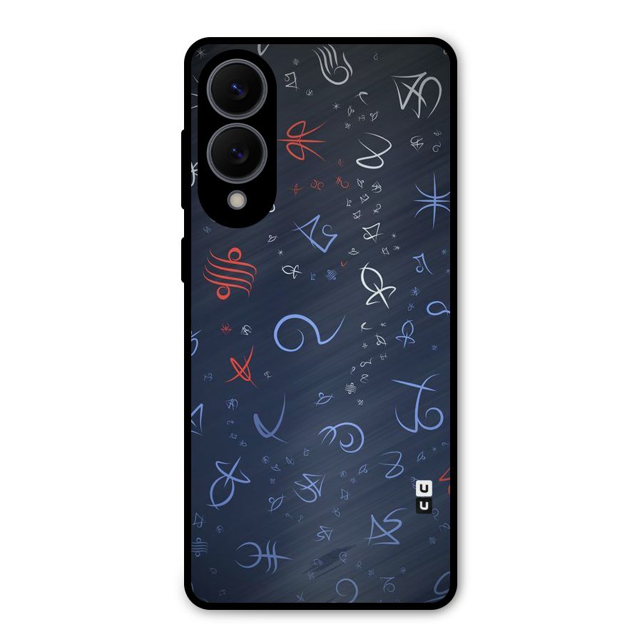 Blue Symbols Metal Back Case for Galaxy S25 Edge