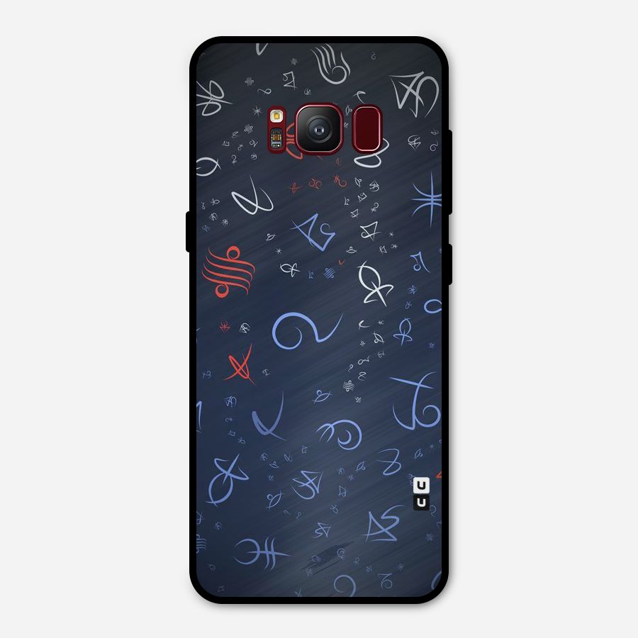 Blue Symbols Metal Back Case for Galaxy S8