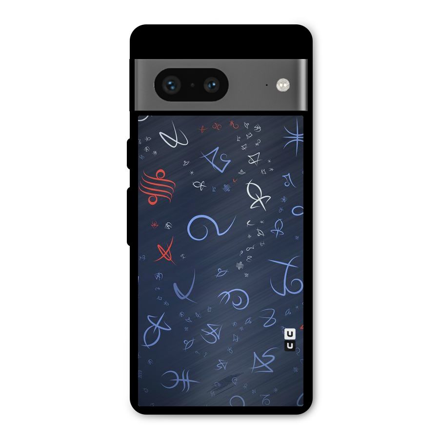 Blue Symbols Metal Back Case for Google Pixel 7