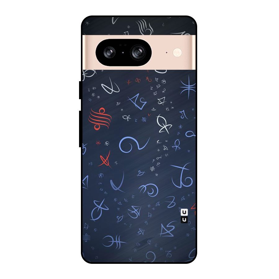 Blue Symbols Metal Back Case for Google Pixel 8