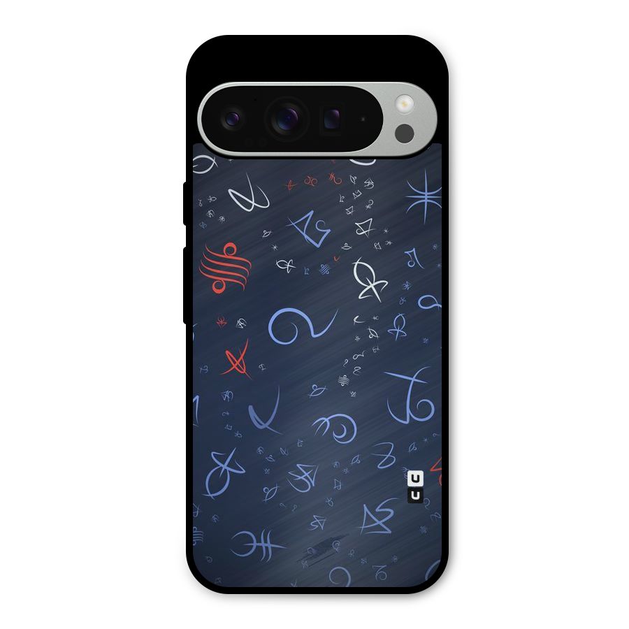 Blue Symbols Metal Back Case for Google Pixel 9 Pro XL