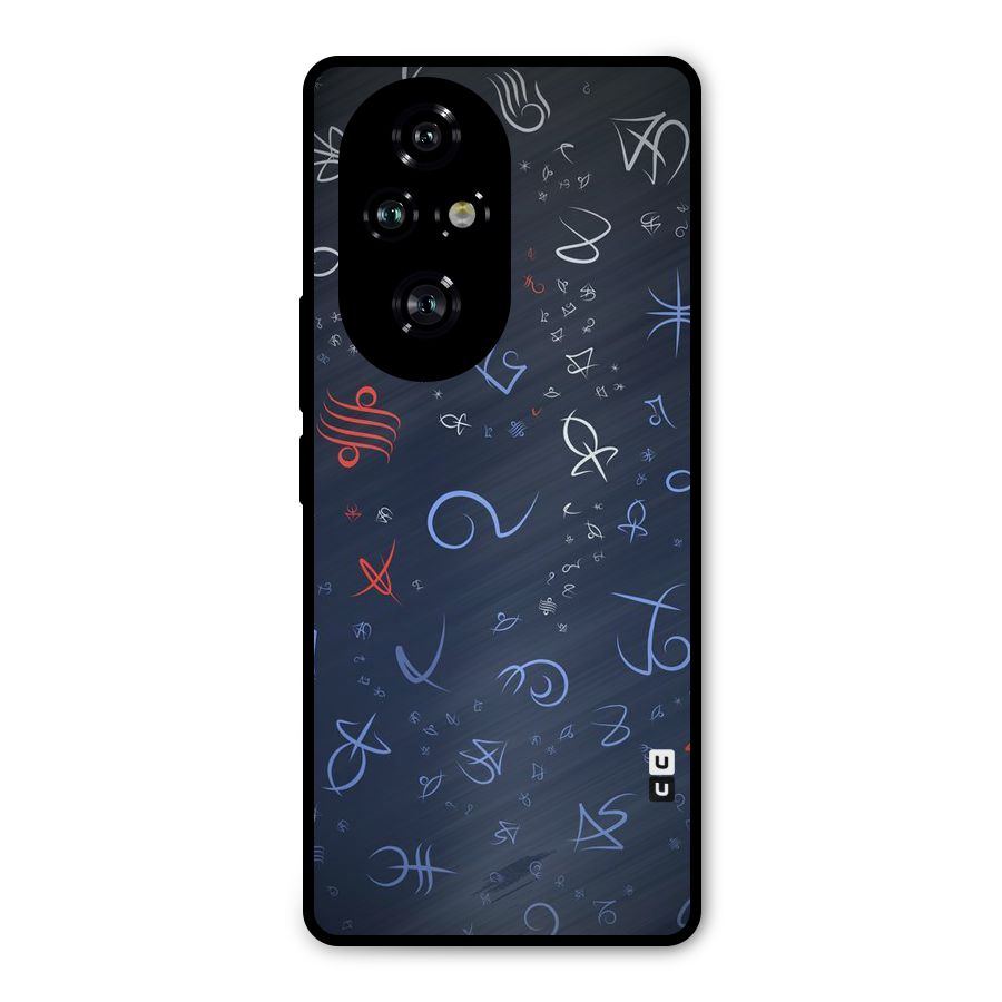Blue Symbols Metal Back Case for Honor 200 Pro