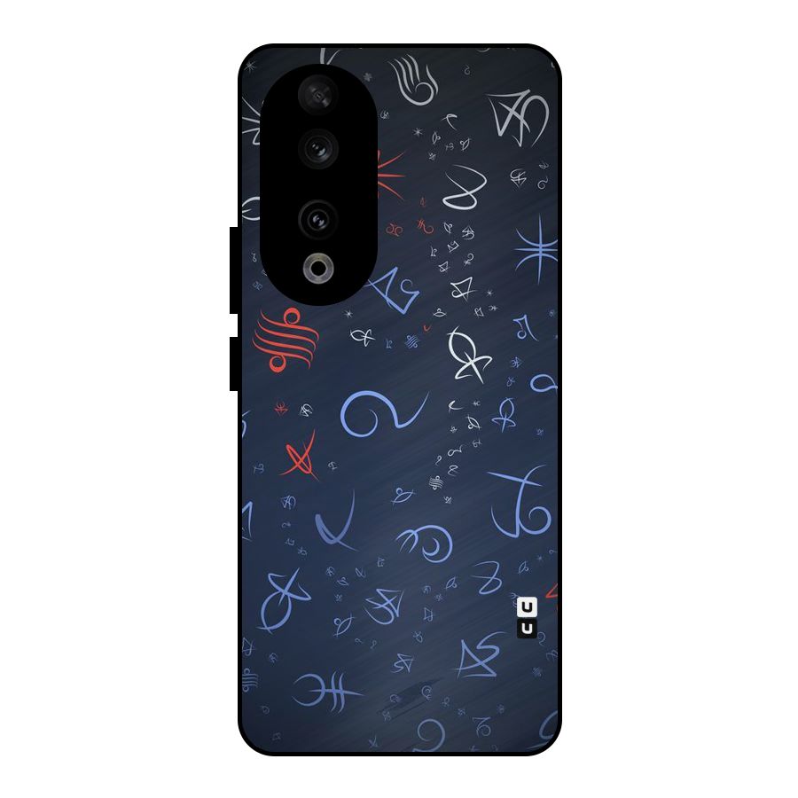 Blue Symbols Metal Back Case for Honor 90