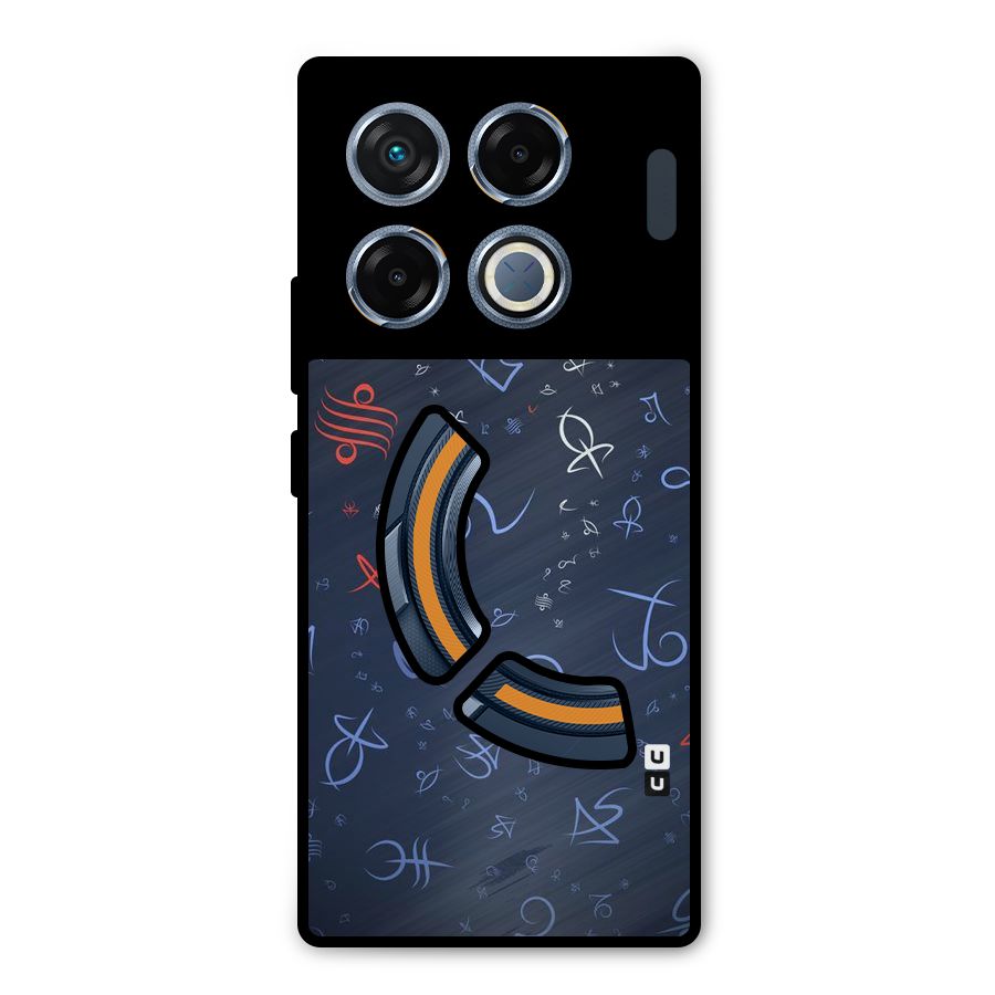 Blue Symbols Metal Back Case for Infinix GT 20 Pro