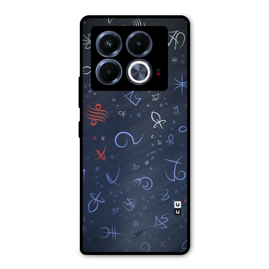 Blue Symbols Metal Back Case for Infinix Note 40 5G