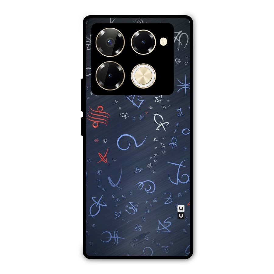 Blue Symbols Metal Back Case for Infinix Note 40 Pro