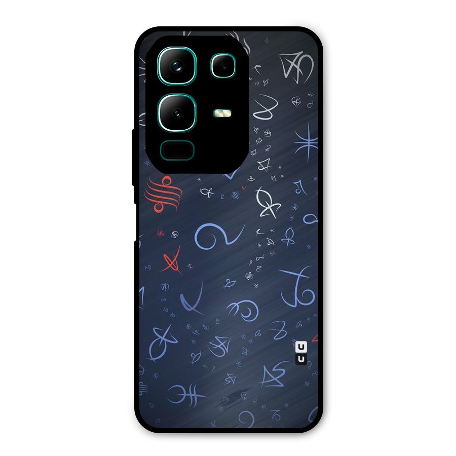 Blue Symbols Metal Back Case for Infinix Note 50x