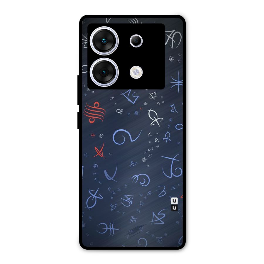 Blue Symbols Metal Back Case for Infinix Zero 30 5G