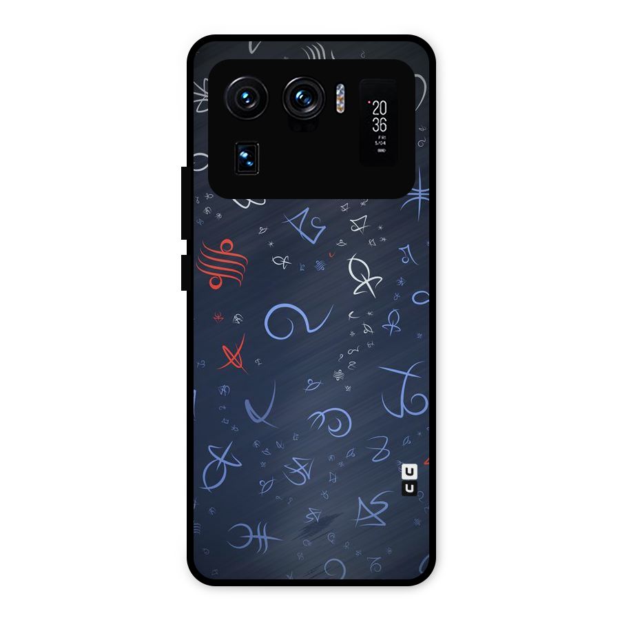 Blue Symbols Metal Back Case for Mi 11 Ultra
