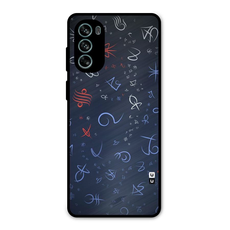 Blue Symbols Metal Back Case for Moto G62
