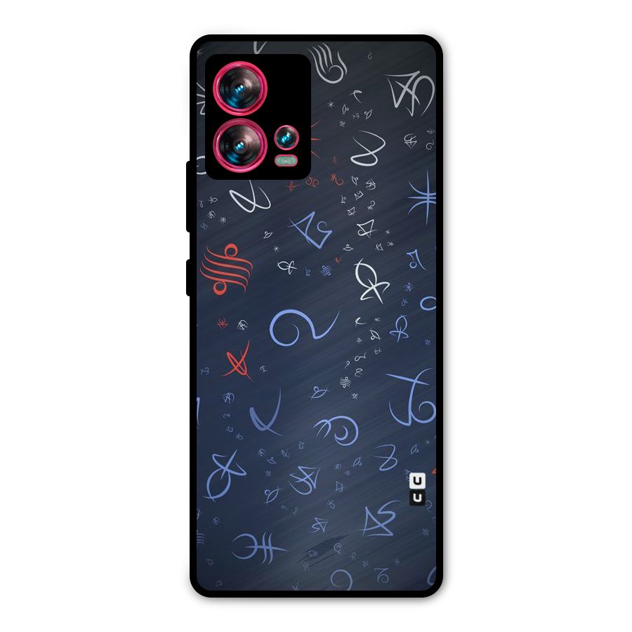 Blue Symbols Metal Back Case for Motorola Edge 30 Fusion