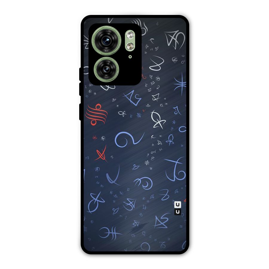 Blue Symbols Metal Back Case for Motorola Edge 40 5G
