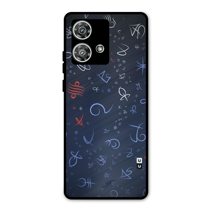 Blue Symbols Metal Back Case for Motorola Edge 40 Neo